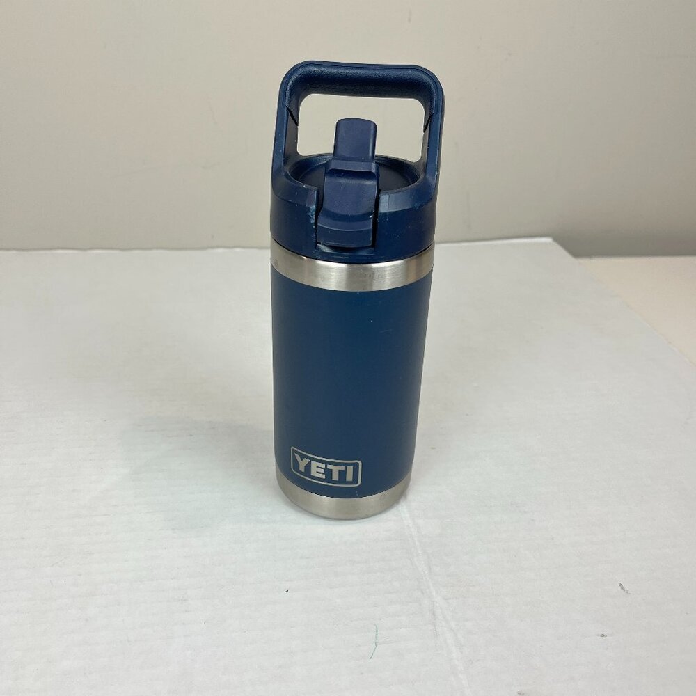 Yeti Stainless Steel Tumbler with handle and straw, 7" x 3"